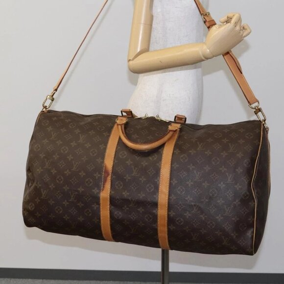 LOUIS VUITTON Monogram Keepall Bandouliere 60 Boston Bag M41412 LV Auth BD227 - Picture 3 of 16